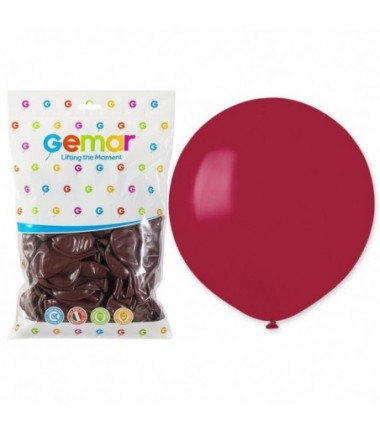 Balony Gemar 48 cm -19" - bordowe Burgundy G19/047 - 25 sztuk