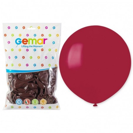 Balony Gemar 48 cm -19" - bordowe Burgundy G19/047 - 25 sztuk