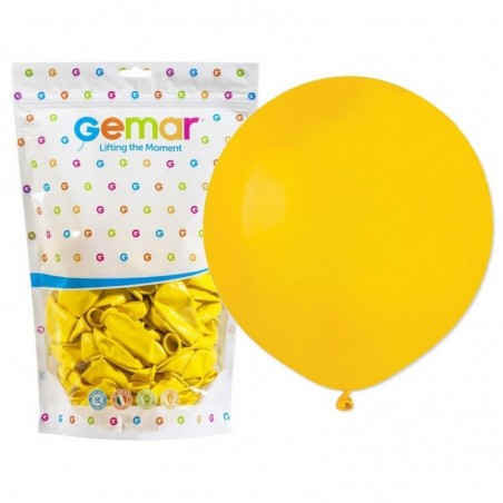 Balony Gemar 48 cm -19" - żółte Yellow G19/002 - 25 sztuk