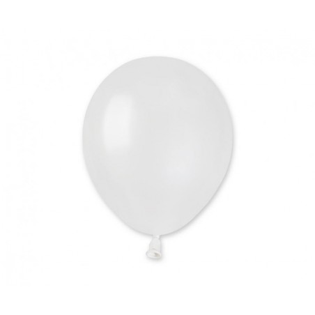 Balony metaliczne Gemar 13 cm - 5" - metaliczne perłowo-białe Metallic White AM50/029 - 100 sztuk