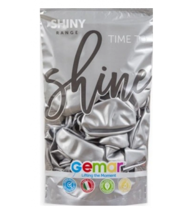 Balony GEMAR 13 cm - 5" - srebrne SHINY SILVER AB50/89 - 100 sztuk