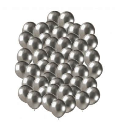 Balony GEMAR 13 cm - 5" - srebrne SHINY SILVER AB50/89 - 50 sztuk