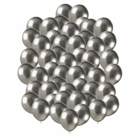 Balony GEMAR 13 cm - 5" - srebrne SHINY SILVER AB50/89 - 50 sztuk