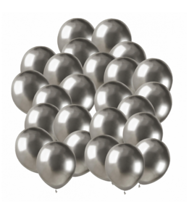 Balony GEMAR 13 cm - 5" - srebrne SHINY SILVER AB50/89 - 25 sztuk