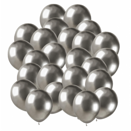 Balony GEMAR 13 cm - 5" - srebrne SHINY SILVER AB50/89 - 25 sztuk