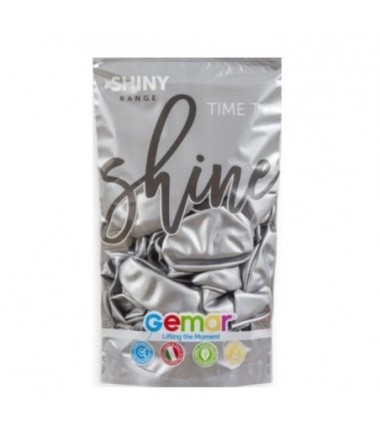 Balony GEMAR 33 cm - 13" srebrne SHINY SILVER GB120/89 - 50 sztuk