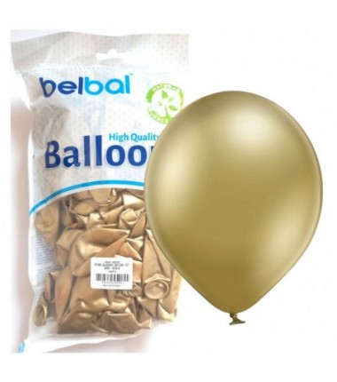 Balony BELBAL 30 cm Błyszczące złote Glossy Gold B105/GG04-600 - 100 sztuk