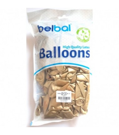 Balony BELBAL 30 cm Błyszczące złote Glossy Gold B105/GG04-600 - 100 sztuk