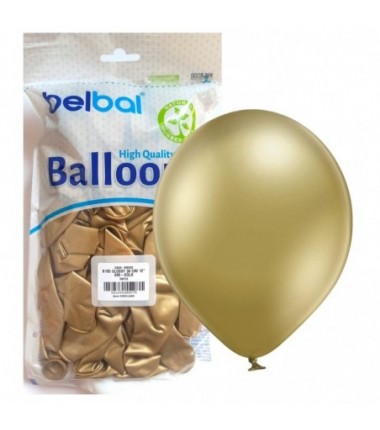 Balony BELBAL 30 cm Błyszczące złote  Glossy Gold B105/GG04-600 - 50 sztuk