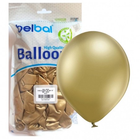 Balony BELBAL 30 cm Błyszczące złote  Glossy Gold B105/GG04-600 - 50 sztuk