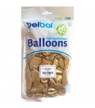 Balony BELBAL 30 cm Błyszczące złote  Glossy Gold B105/GG04-600 - 50 sztuk