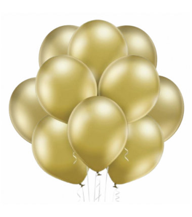 Balony BELBAL 30 cm Błyszczące złote  Glossy Gold B105/GG04-600 - 10 sztuk