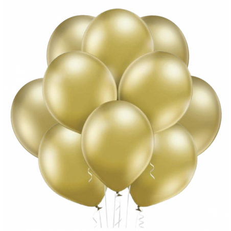 Balony BELBAL 30 cm Błyszczące złote  Glossy Gold B105/GG04-600 - 10 sztuk