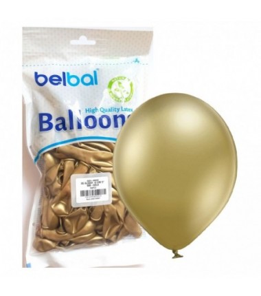 Balony BELBAL 12 cm - 5" Błyszczące złote Glossy Gold D5/GG01-600/03 - 100 sztuk