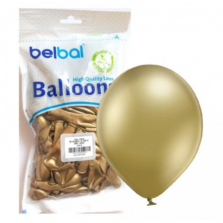 Balony BELBAL 12 cm - 5" Błyszczące złote Glossy Gold D5/GG01-600/03 - 100 sztuk