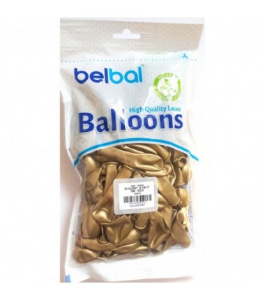 Balony BELBAL 12 cm - 5" Błyszczące złote Glossy Gold D5/GG01-600/03 - 100 sztuk