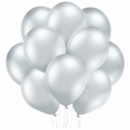 Balony BELBAL 30 cm - 12" Błyszczące srebrne Glossy Silver B105/GG04-601 - 10 sztuka