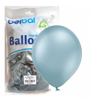 Balony BELBAL 30 cm - 12" Chromowane niebieskie Glossy Light Blue B105/GG04-615-100 - 100 sztuk