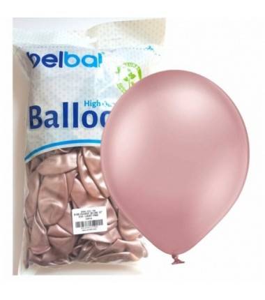 Balony BELBAL 30 cm - 12" Chromowane jasnoróżowe Glossy Light Pink B105/GG04-614-100 - 100 sztuk