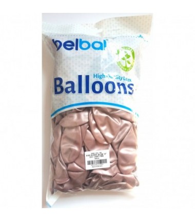 Balony BELBAL 30 cm - 12" Chromowane jasnoróżowe Glossy Light Pink B105/GG04-614-100 - 100 sztuk