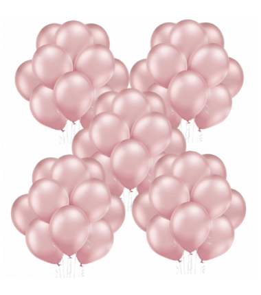Balony BELBAL 30 cm - 12" Chromowane jasnoróżowe Glossy Light Pink B105/GG04-614-100 - 50 sztuk