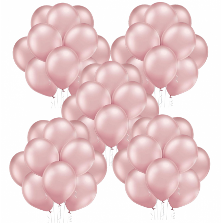 Balony BELBAL 30 cm - 12" Chromowane jasnoróżowe Glossy Light Pink B105/GG04-614-100 - 50 sztuk