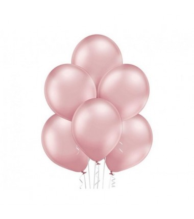 Balony BELBAL 30 cm - 12" Chromowane jasnoróżowe Glossy Light Pink B105/GG04-614-100 - 10 sztuk