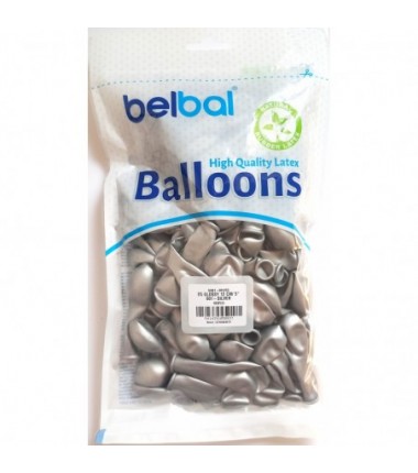 Balony BELBAL 12 cm - 5" Błyszczące srebrne Glossy Silver D5/GG01-601 - 100 sztuk