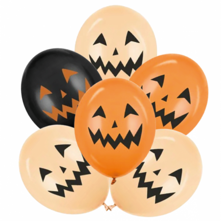 Zestaw Halloween balony 30 cm Dynie - 6 sztuk mix 2