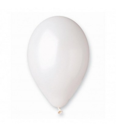 Balony metaliczne Gemar 30 cm - 12" - metaliczne perłowo-białe Metallic White GM110/029 - 100 sztuk