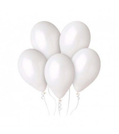 Balony metaliczne Gemar 30 cm - 12" - metaliczne perłowo-białe Metallic White GM110/029 - 100 sztuk