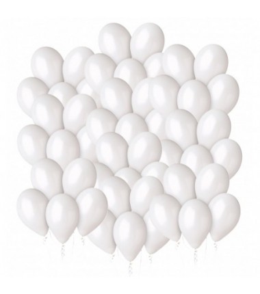 Balony metaliczne Gemar 30 cm - 12" - metaliczne perłowo-białe Metallic White GM110/029 - 50 sztuk