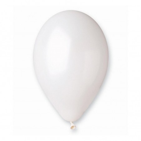 Balony metaliczne Gemar 30 cm - 12" - metaliczne perłowo-białe Metallic White GM110/029 - 10 sztuk