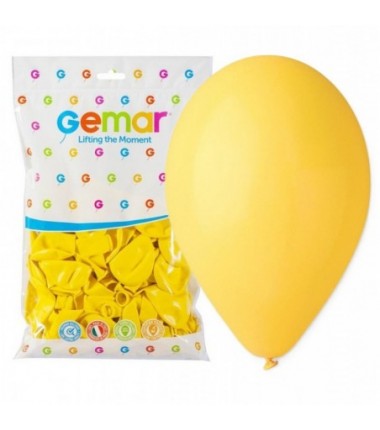 Balony Gemar 26 cm - 10" - pastelowe żółte Yellow G90/002 - 100 sztuk
