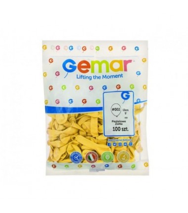 Balony Gemar 13 cm - 5" - pastelowe żółte Yellow A50/002 - 100 sztuk