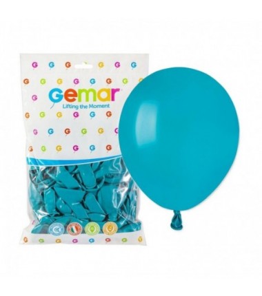 Balony Gemar 13 cm - 5" - pastelowe turkusowo-niebieskie Turquoise A50/068 - 100 sztuk