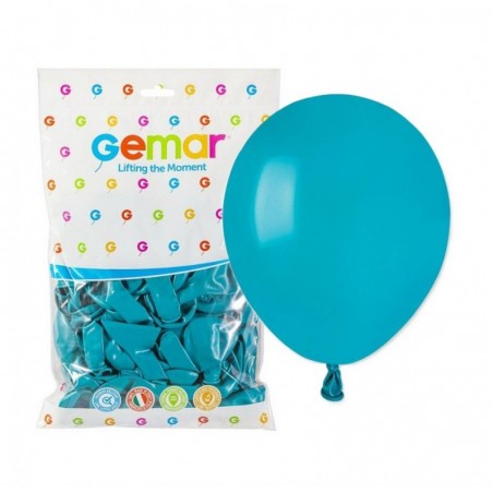 Balony Gemar 13 cm - 5" - pastelowe turkusowo-niebieskie Turquoise A50/068 - 100 sztuk