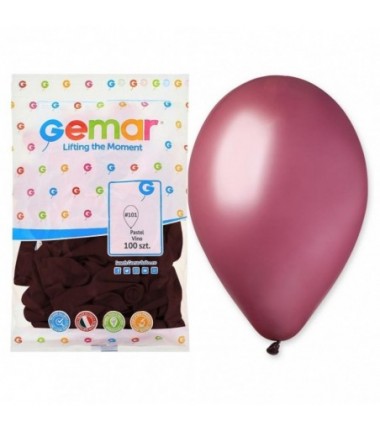 Balony Gemar 26 cm - 10" - pastelowe ciemnoczerwone Vino G90/101 - 100 sztuk