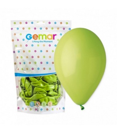 Balony Gemar 33 cm - 13" - pastelowe pistacjowe Light Green G120/011 - 50 sztuk