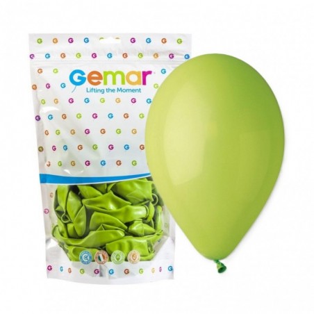 Balony Gemar 33 cm - 13" - pastelowe pistacjowe Light Green G120/011 - 50 sztuk