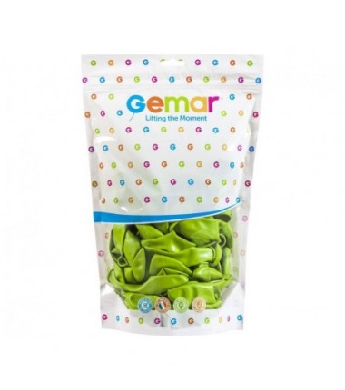 Balony Gemar 33 cm - 13" - pastelowe pistacjowe Light Green G120/011 - 50 sztuk