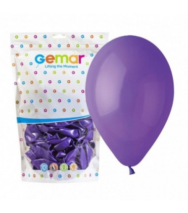 Balony Gemar 33 cm - 13" - pastelowe fioletowe Purple G120/008 - 50 sztuk