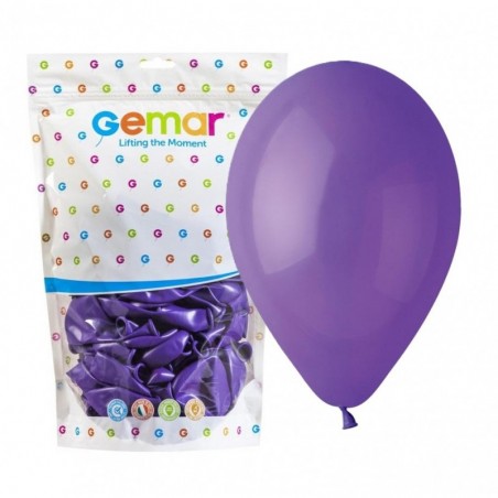 Balony Gemar 33 cm - 13" - pastelowe fioletowe Purple G120/008 - 50 sztuk