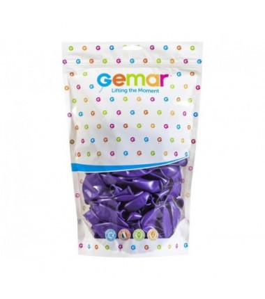 Balony Gemar 33 cm - 13" - pastelowe fioletowe Purple G120/008 - 50 sztuk
