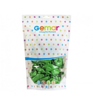 Balony Gemar 33 cm - 13" - pastelowe zielone Green G120/012 - 50 sztuk