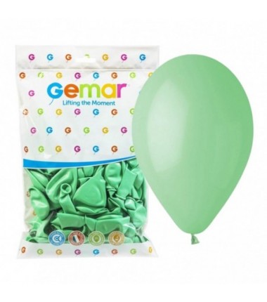 Balony Gemar 33 cm - 13" - pastelowe zielone miętowe Mint Green G120/077 - 50 sztuk