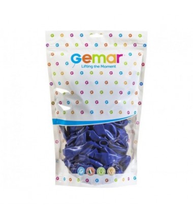 Balony Gemar 33 cm - 13" - pastelowe granatowe Blue G120/046 - 50 sztuk