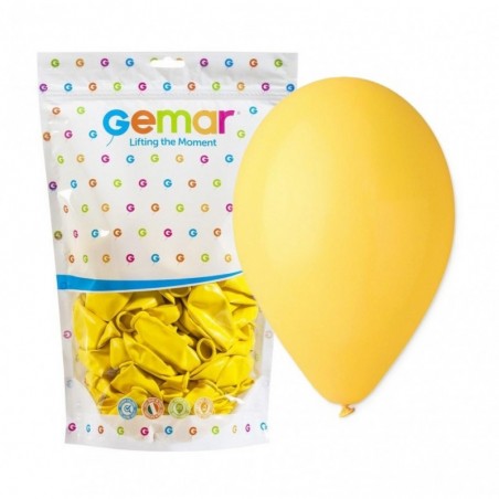 Balony Gemar 33 cm - 13" - pastelowe żółte Yellow G120/002 - 50 sztuk