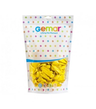 Balony Gemar 33 cm - 13" - pastelowe żółte Yellow G120/002 - 50 sztuk