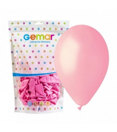 Balony Gemar 33 cm - 13" - pastelowe jasnoróżowe Pink G120/057 - 50 sztuk